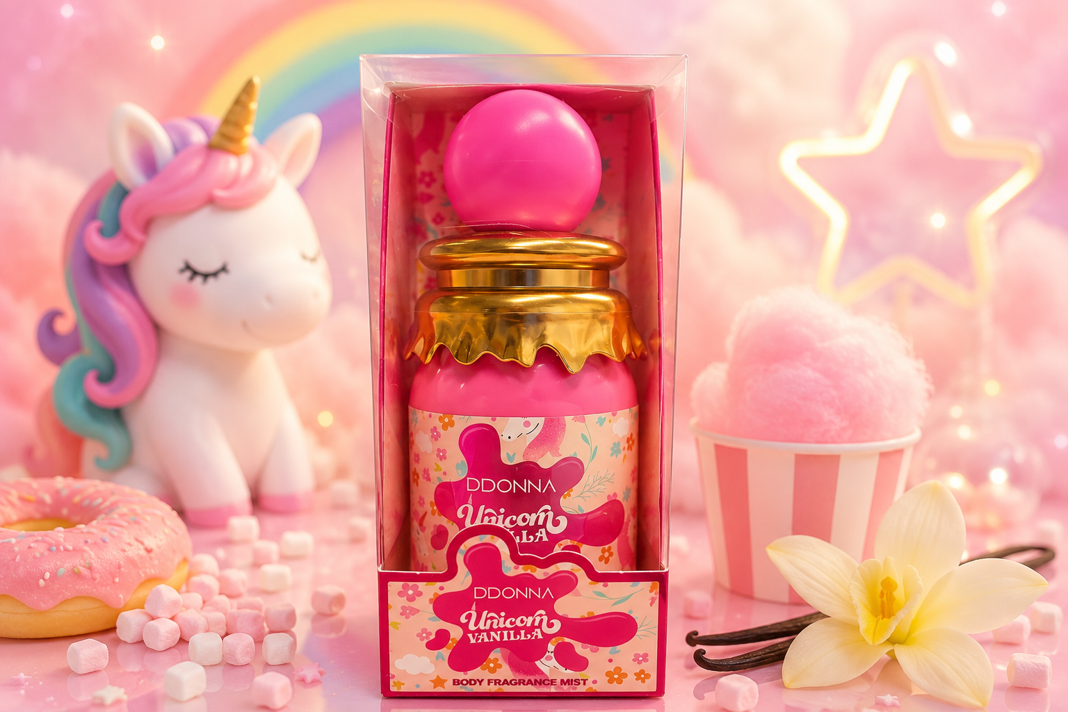 Lot de 6 Pièces - Brume Corps & Cheveux "Unicorn Vanilla" 300ml - D'Donna