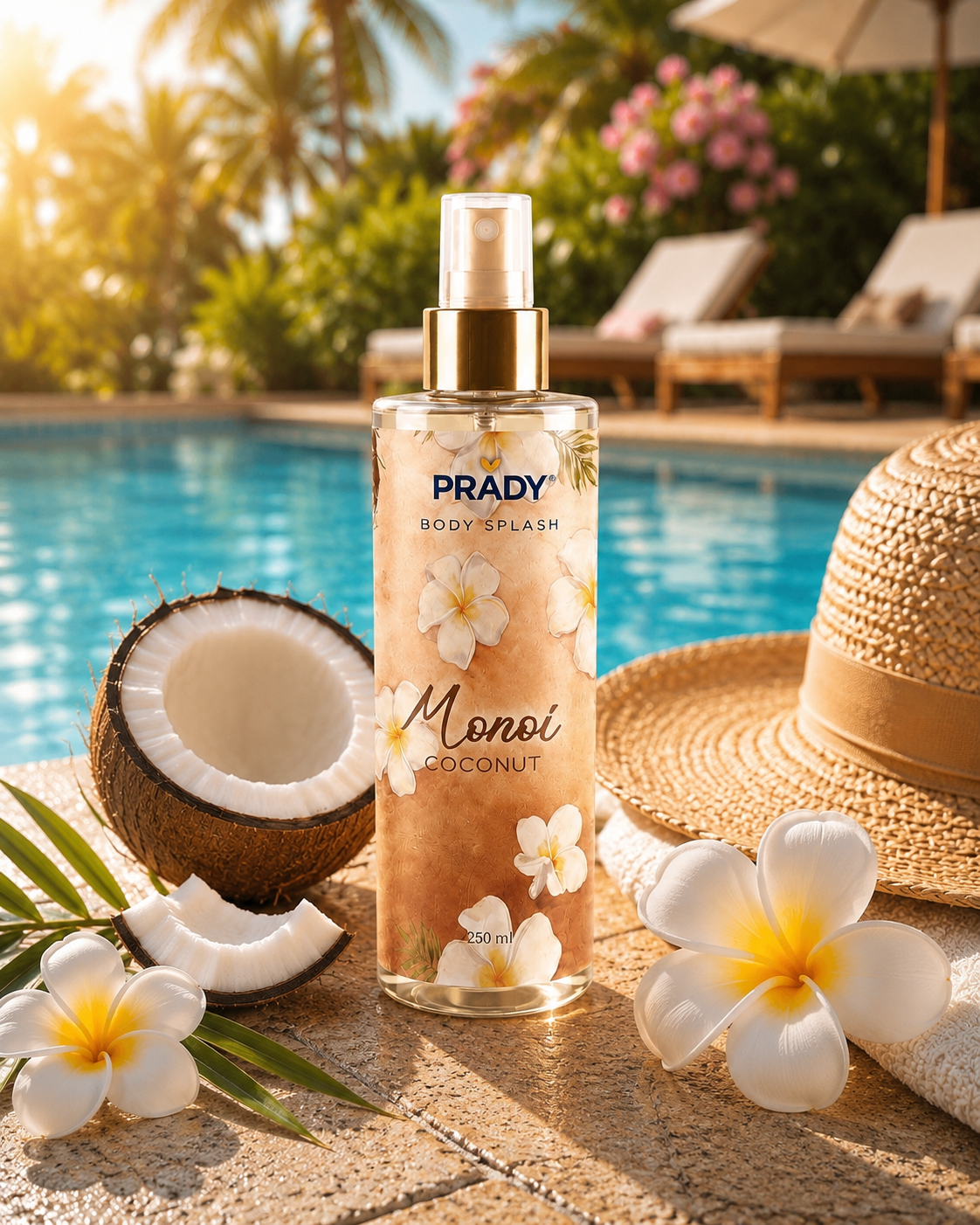 Lot de 12 Pièces - Brume Corps & Cheveux Monoi Coco 250ml - Prady