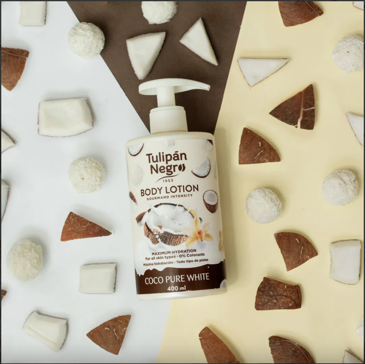 Lot de 3 body lotion tulipan negro coco pure white