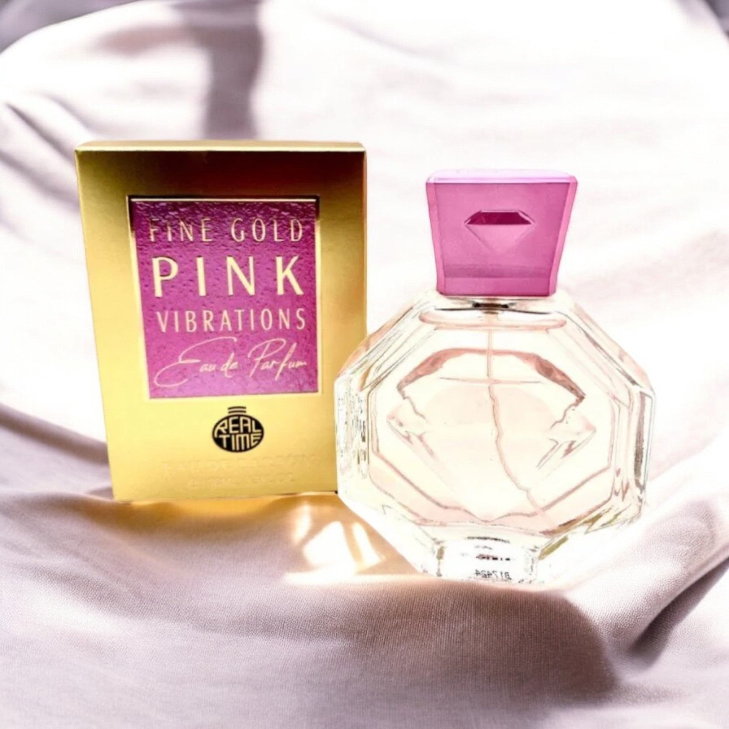 Lot de 6 pièces - Parfum Fine Gold "Pink vibration" 100ml - Real time