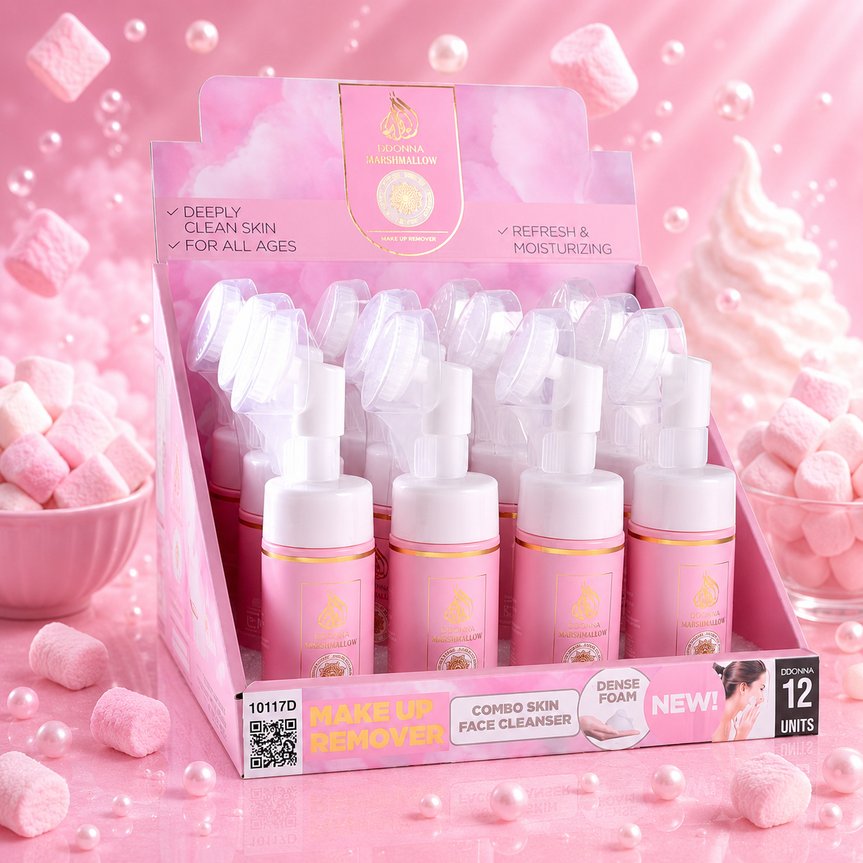 Lot de 12 Pièces - Mousse Nettoyante Marshmallow "D'Donna Dubai 100ml - D'DONNA