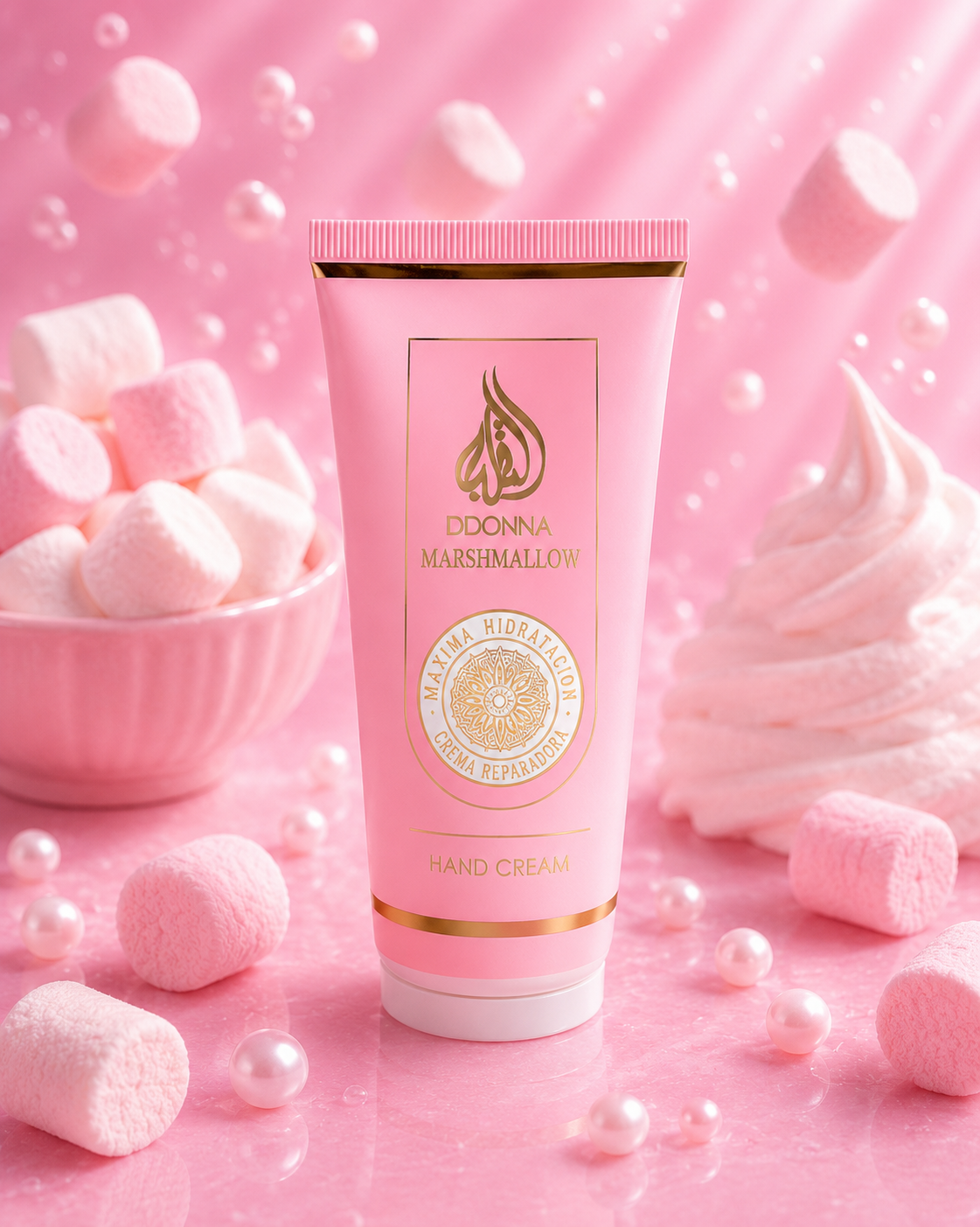 Lot de 12 Pièces - Crème Pour Les Mains Parfum Marshmallow "D'Donna Dubai 100ml - D'Donna