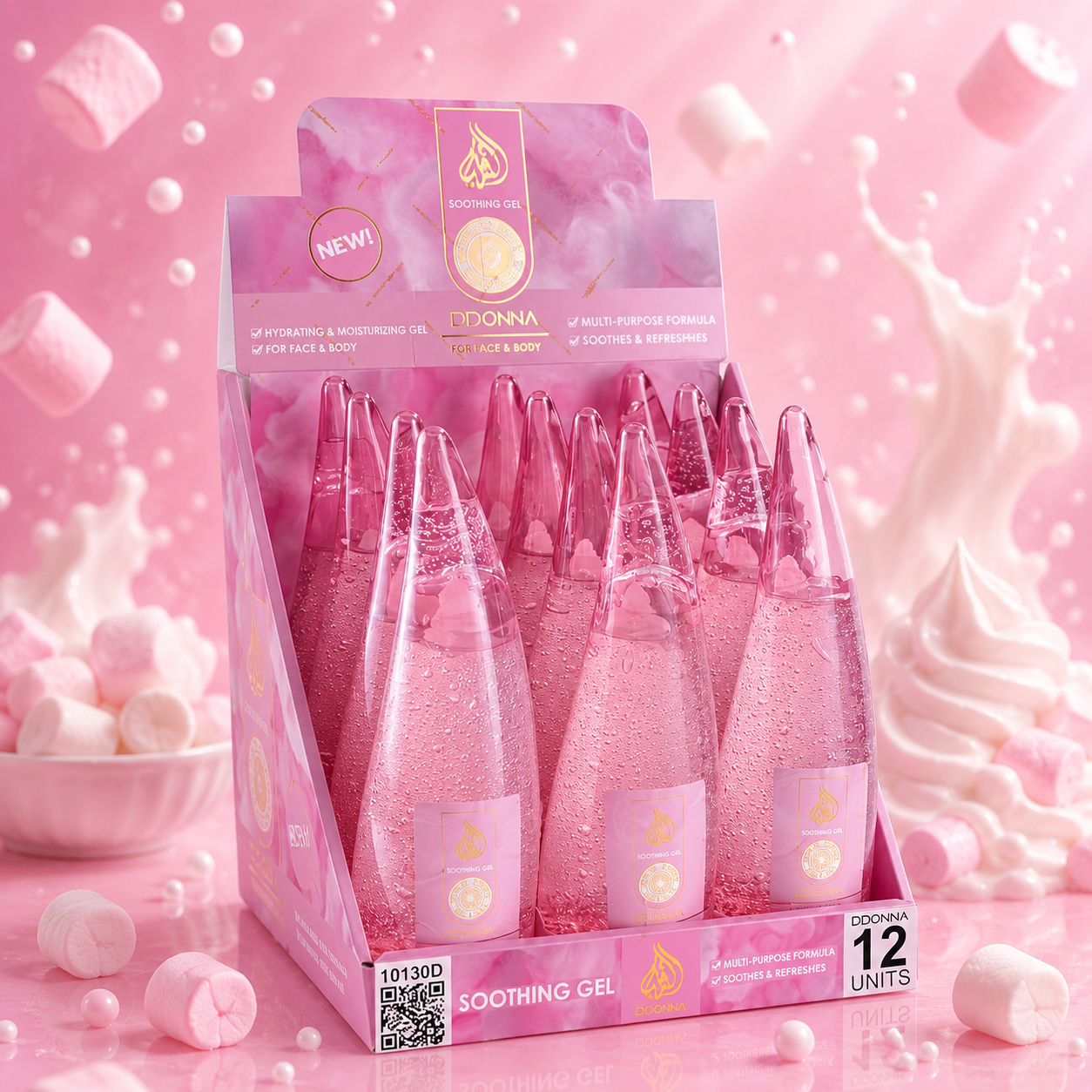 Lot de 8 Pièces - Gel Hydratant Parfum Marshmallow XXL 260ml - D'Donna