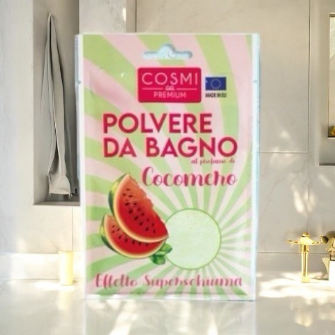 Lot de 7 Poudre de bain effervecente a la pastèque cosmi premium 60GR C747105