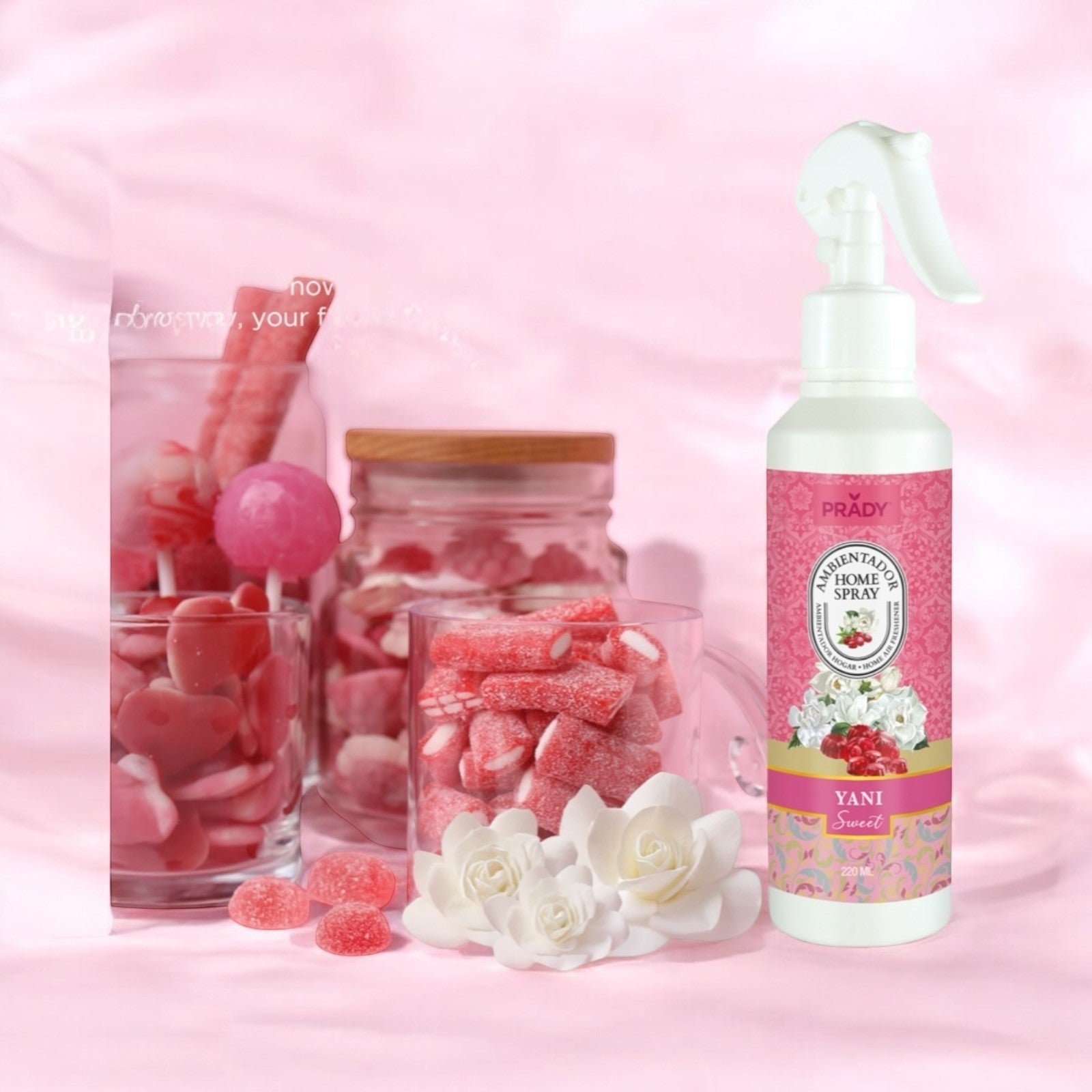 Lot de 6 - Spray d'ambiance maison et tissu yani sweet 220ML - Prady