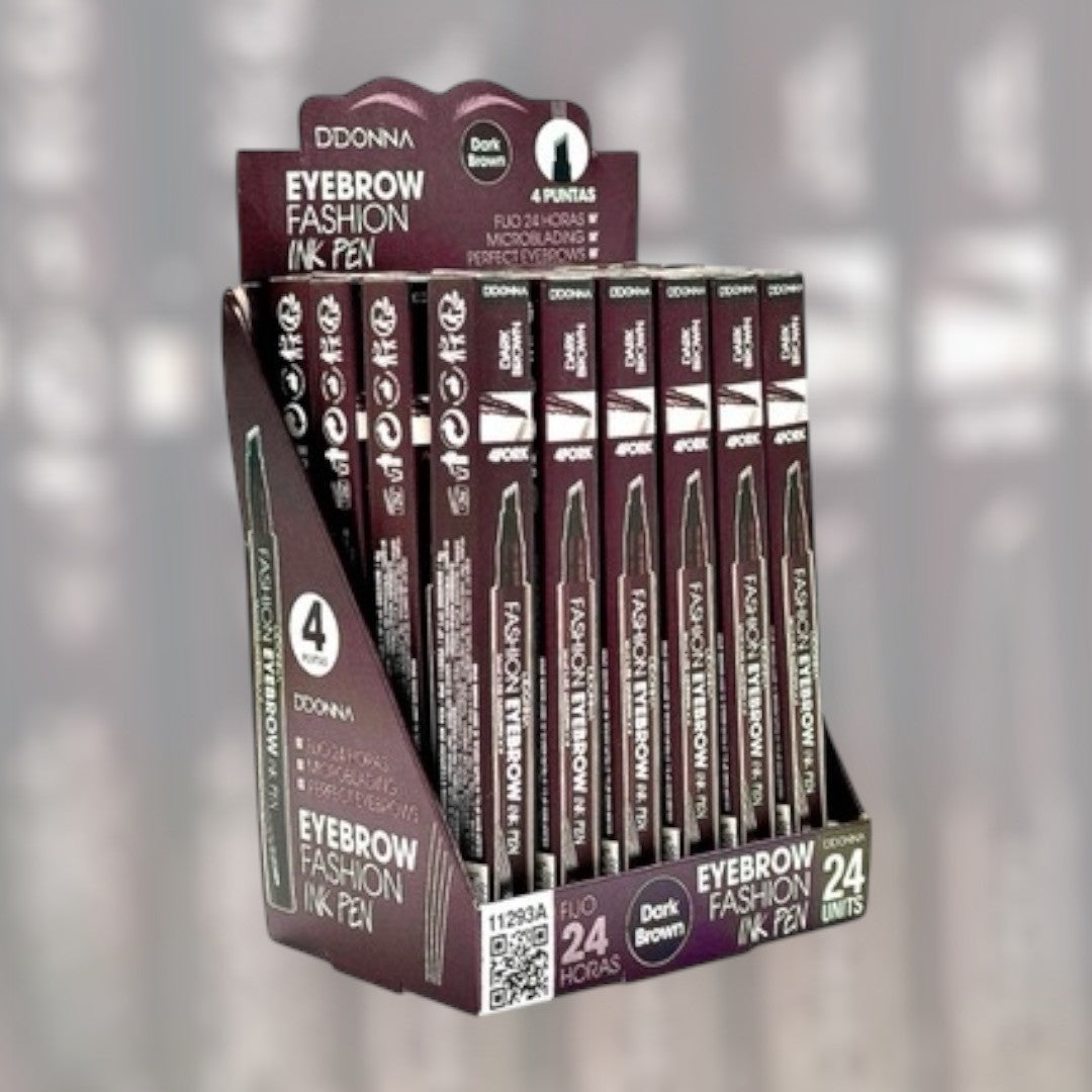 Set of 24 Pieces - Eyebrow Ink Pen Dark Brown Eyebrows - 11293A - D'donna