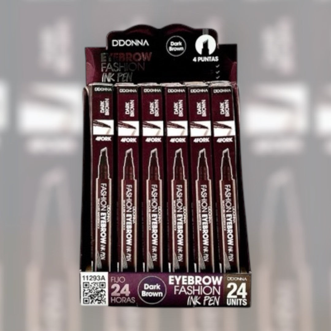 Set of 24 Pieces - Eyebrow Ink Pen Dark Brown Eyebrows - 11293A - D'donna