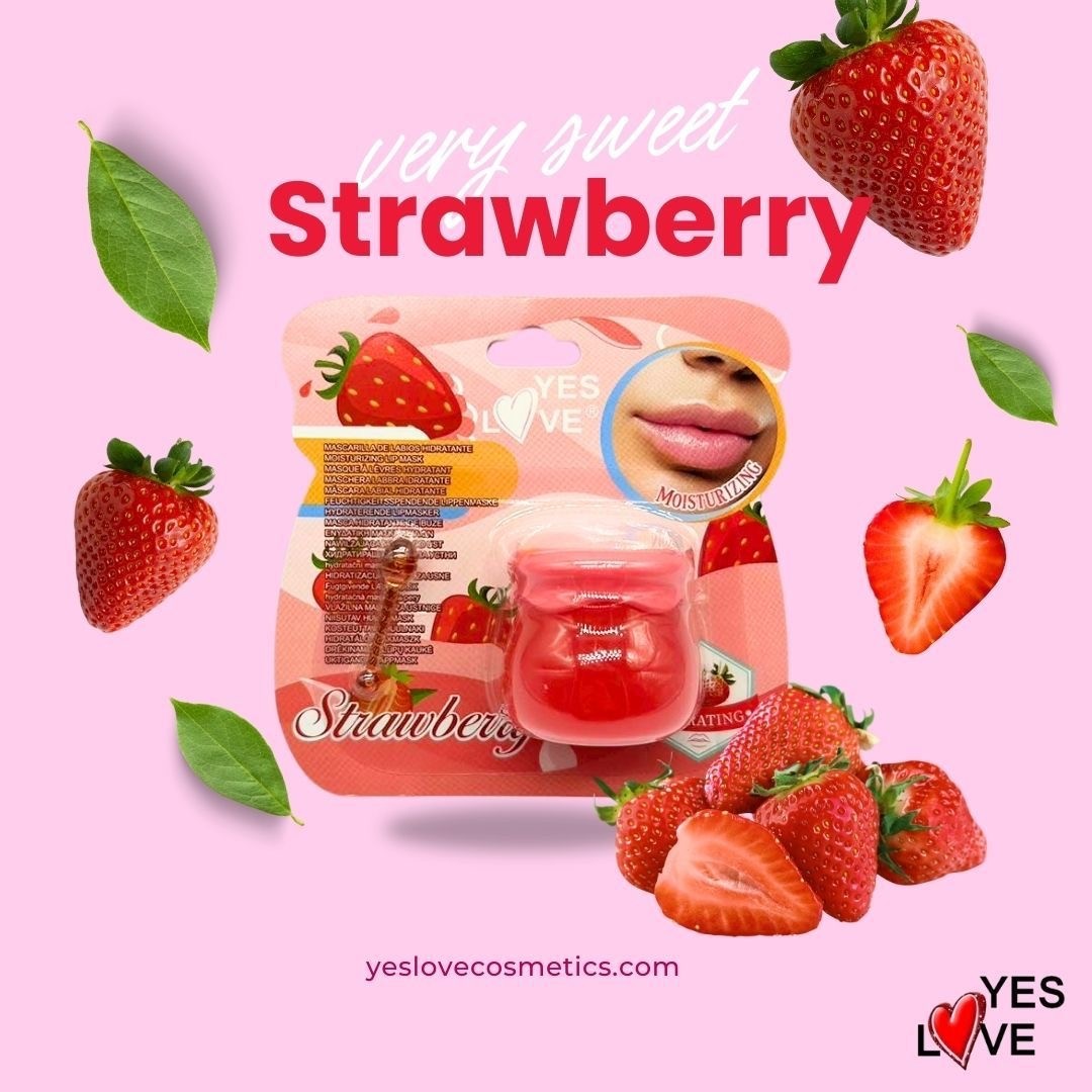Lot de 24 - Masque hydratant pour les lèvres fraise yes love