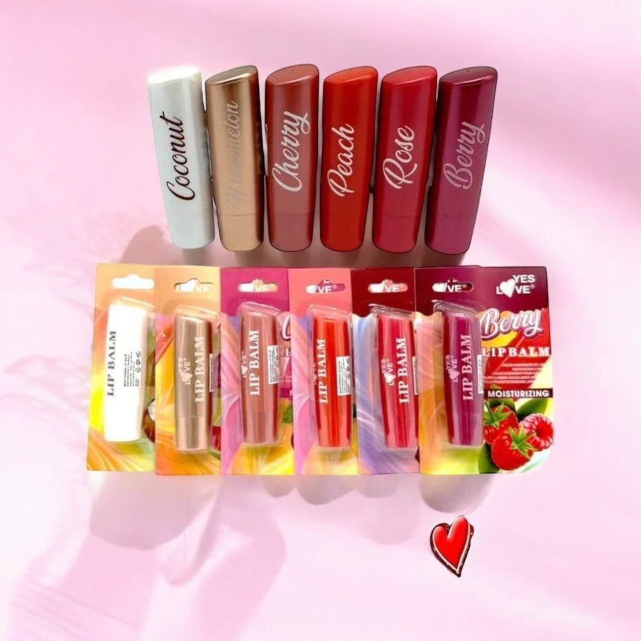 Lot de 24 baume à lèvres colorés et fruités 8343 - Yes love
