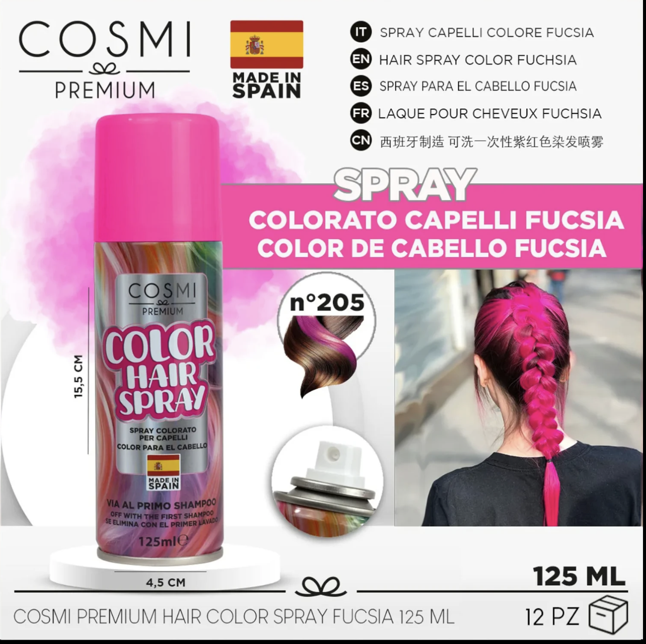 Hair color spray cosmi milano fuchsia pink