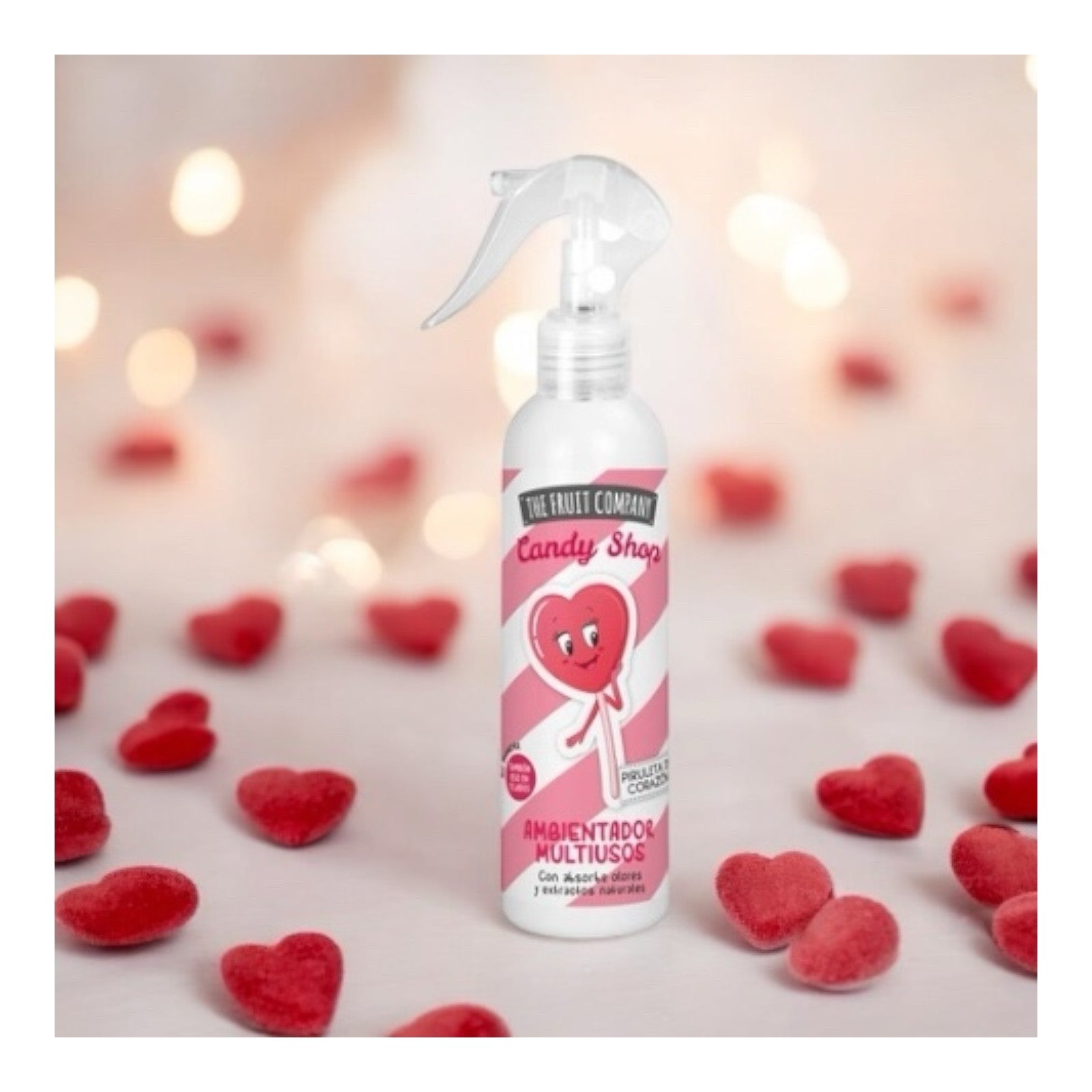 Lot de 6 spray d'ambiance et tissu "candy shop" piruleta corazon - The fruit company