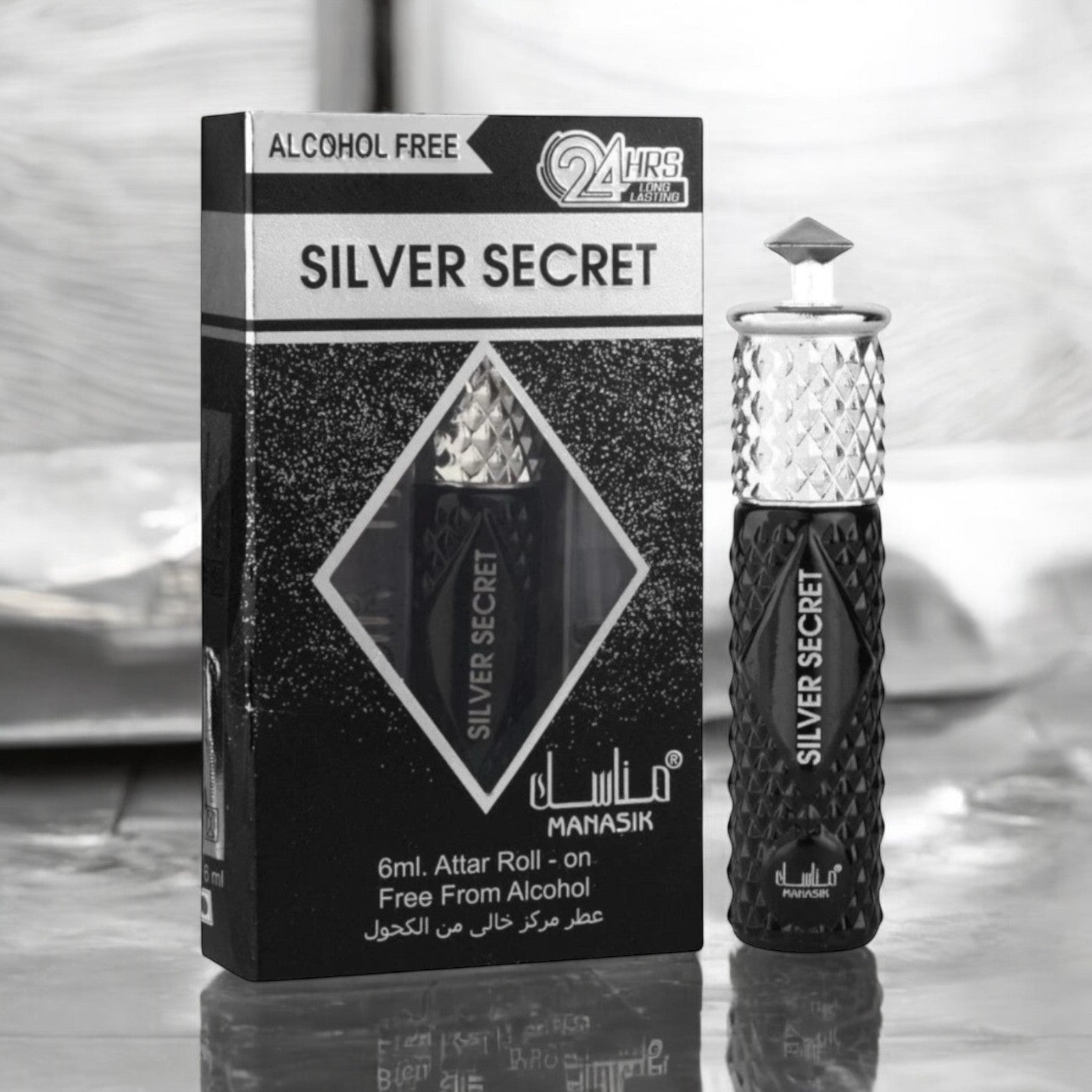 Parfum concentré roll on dubai silver secret de chez manasik