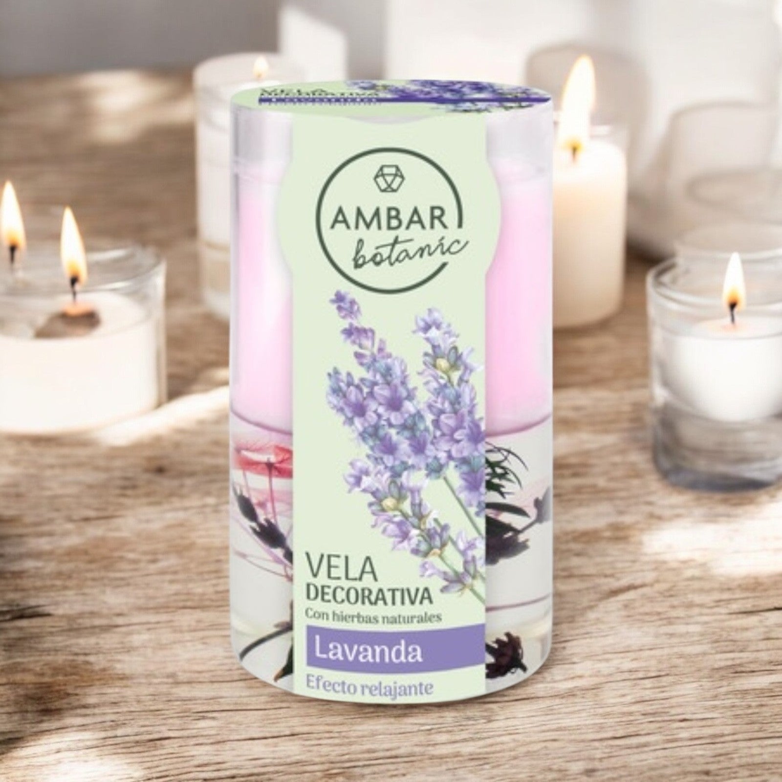 Lot de 8 bougie gelatine gamme botanic de chez ambar lavande