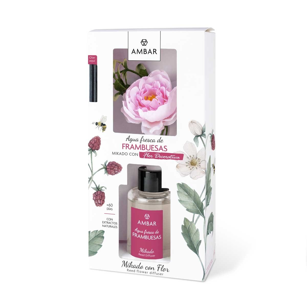 Lot de 5 (2,85 la pièce) - Mikado eau fraîche framboise 75ml - Ambar