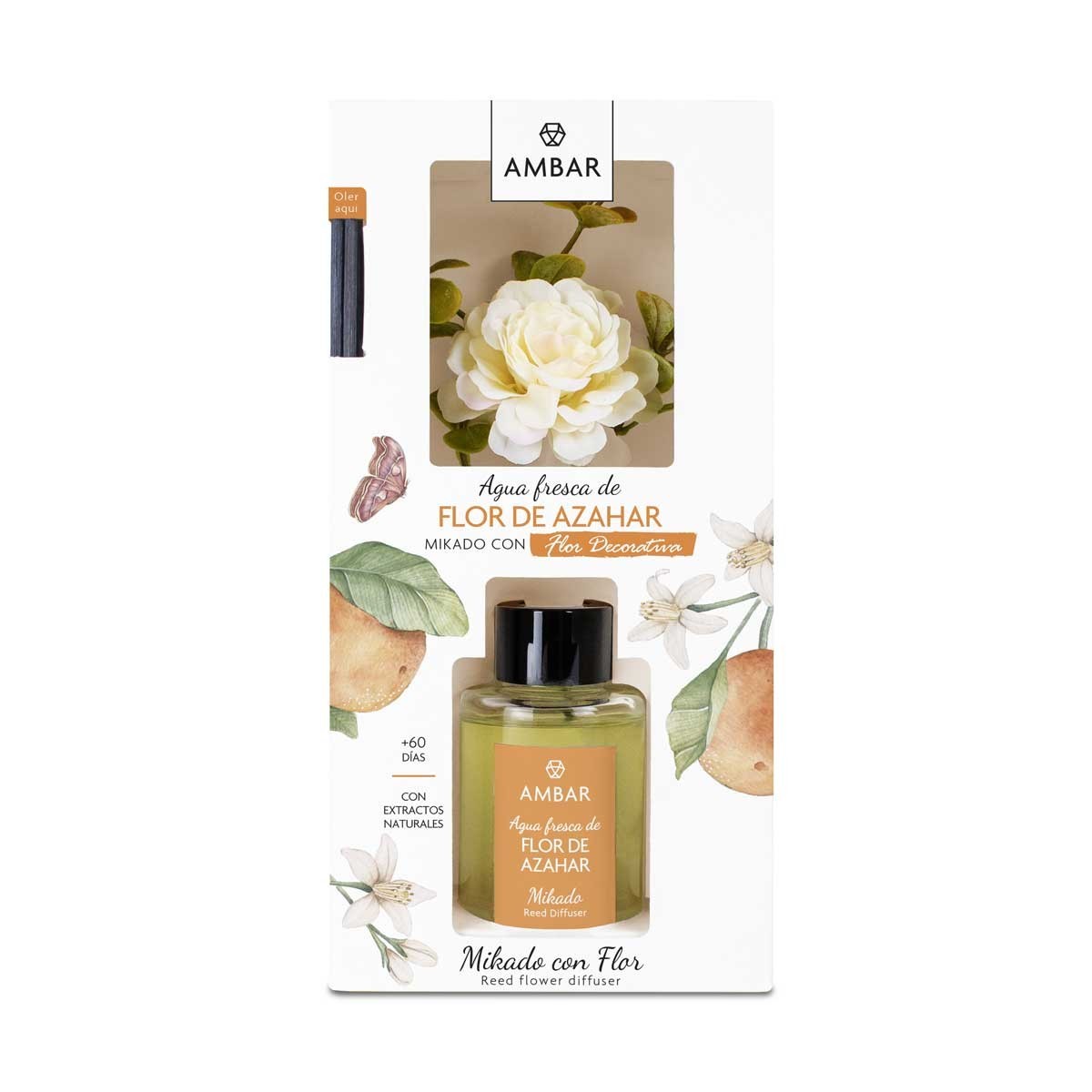 Set of 5 Pieces - Mikado "Agua Fresca" Range Orange Blossom Perfume Diffuser 75ml - Ambar