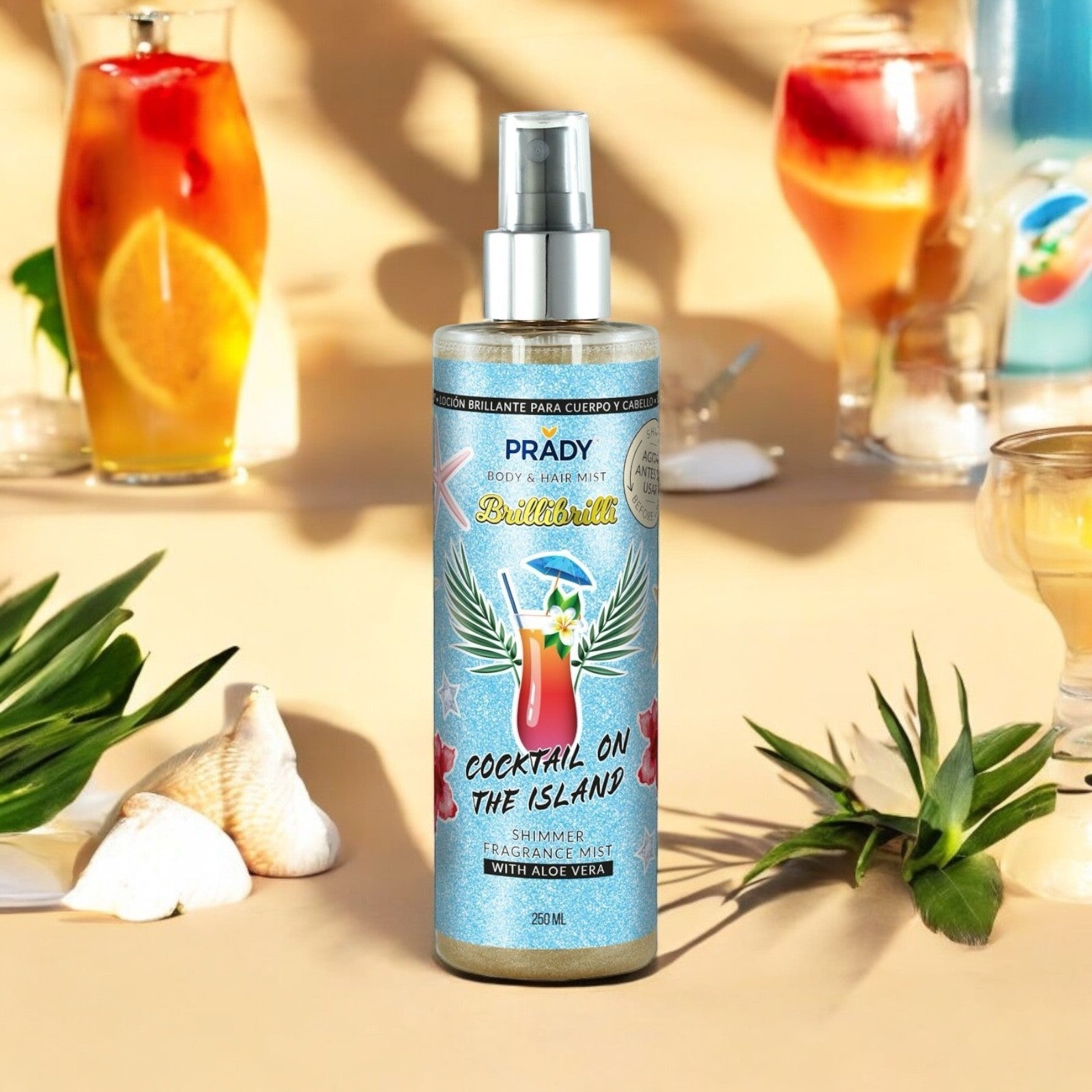 Brume scintillante corps et cheveux cocktail on the island 250ML - Prady