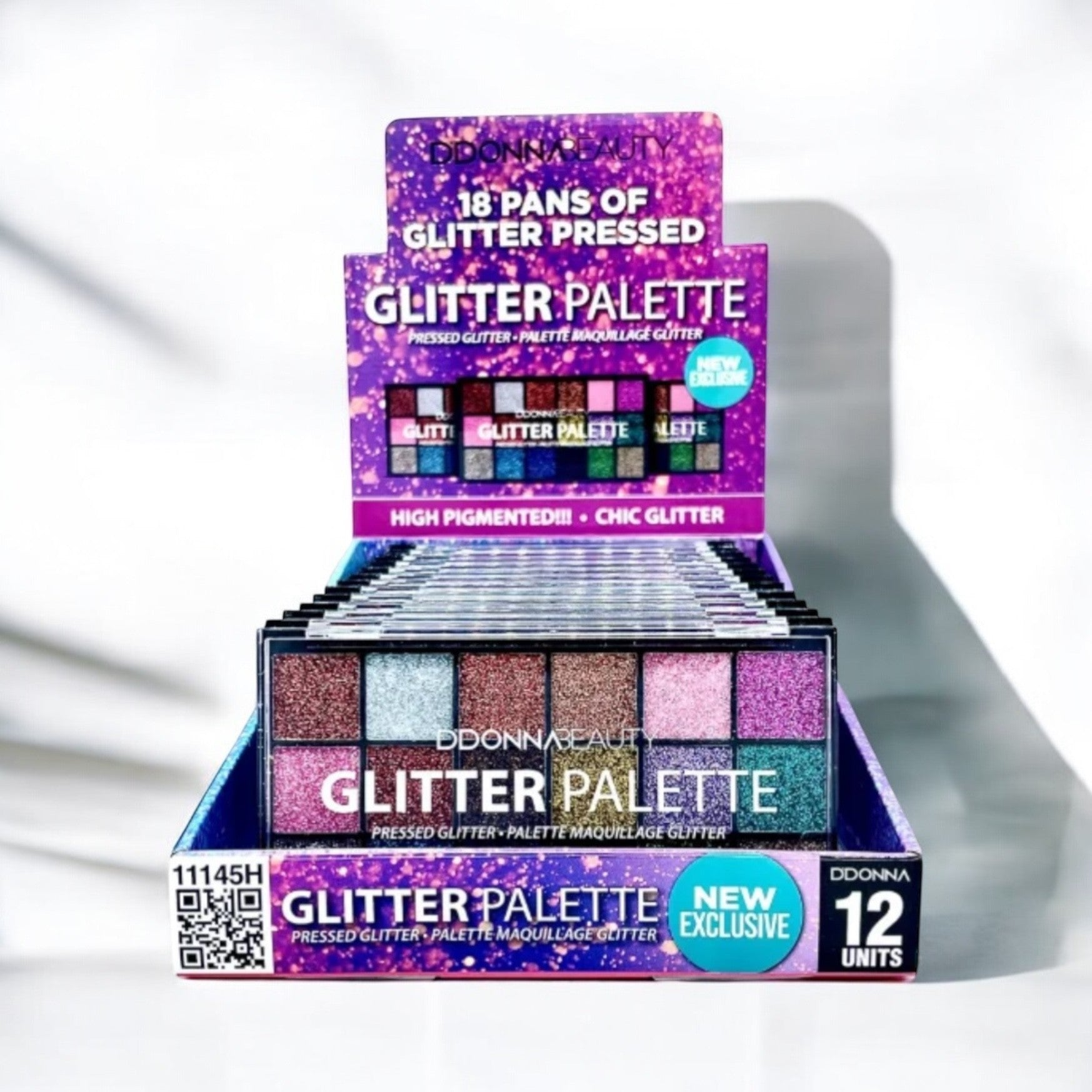 Set of 12 - Glitter Eyeshadow Palette - D'Donna