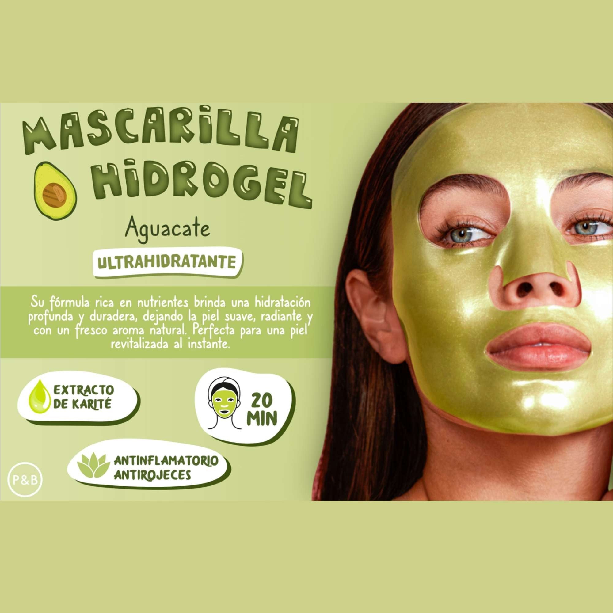 Lot de 24 masque hydrogel à l'avocat - The fruit company