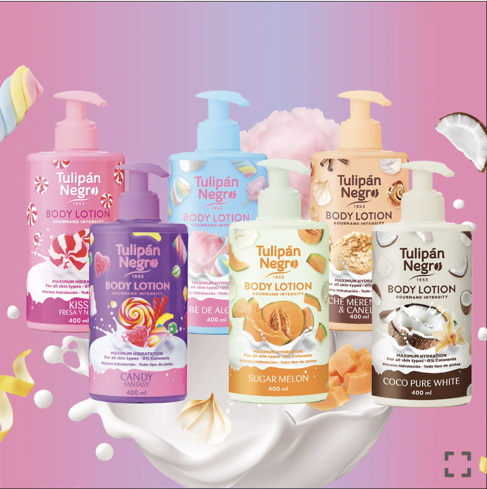 Lot de 3 body lotion tulipan negro candy fantasy 400ml