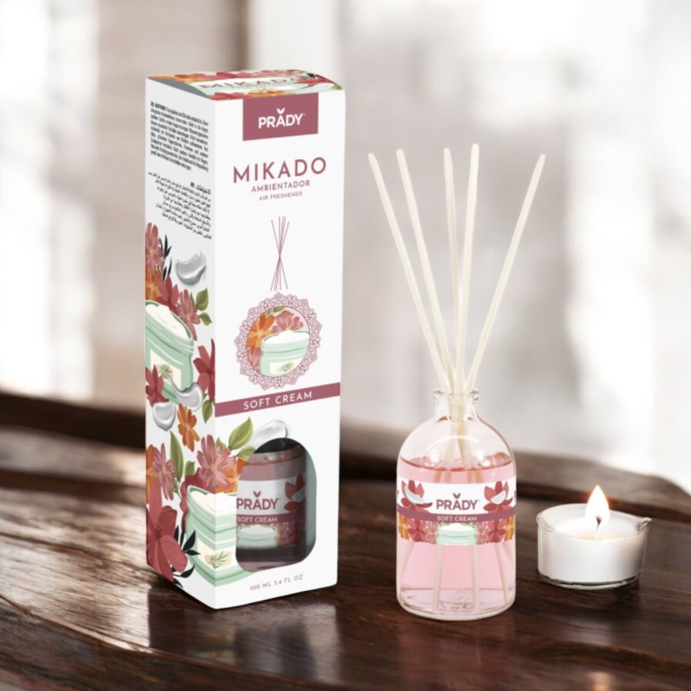 Lot de 6 - Diffuseur mikado soft cream 100ml - Prady