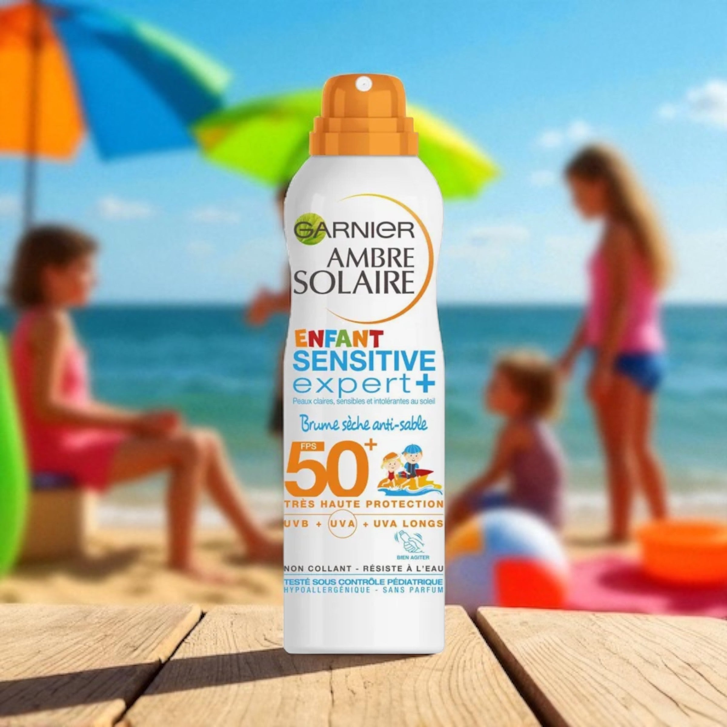 Brume sèche ambre solaire kids 50+ anti-Sable