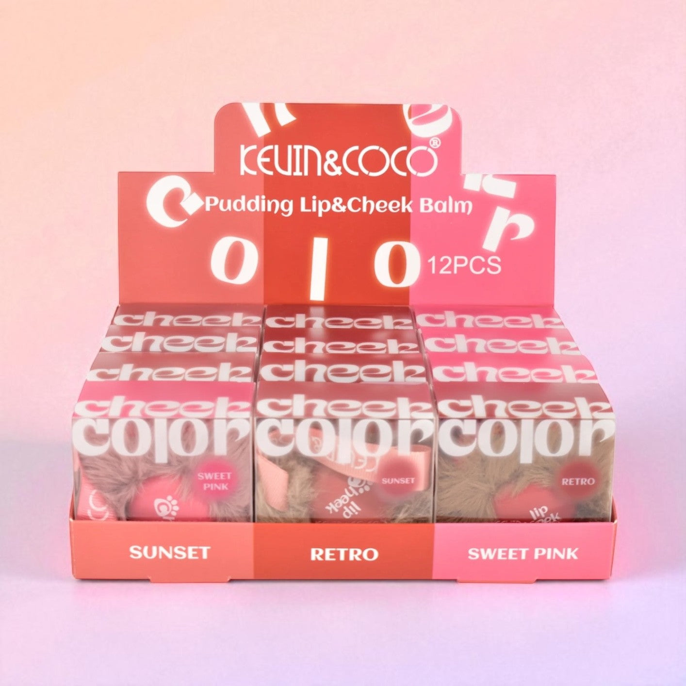 Lot de 12 pudding lips & cheeck - Kevin & coco KC247875