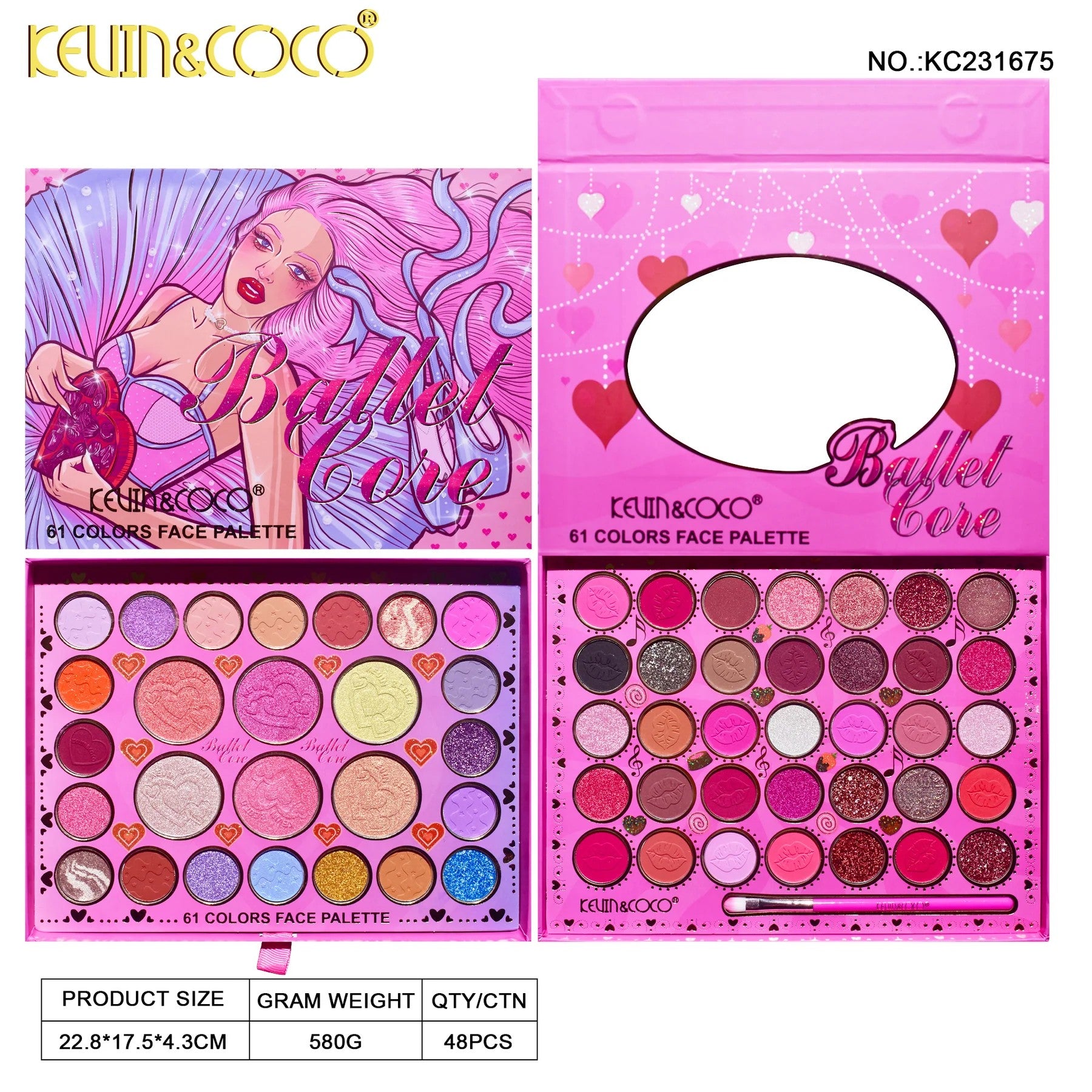 Lot de 6 - Palette 61 couleur ballerine KC231675 - Kevin & coco
