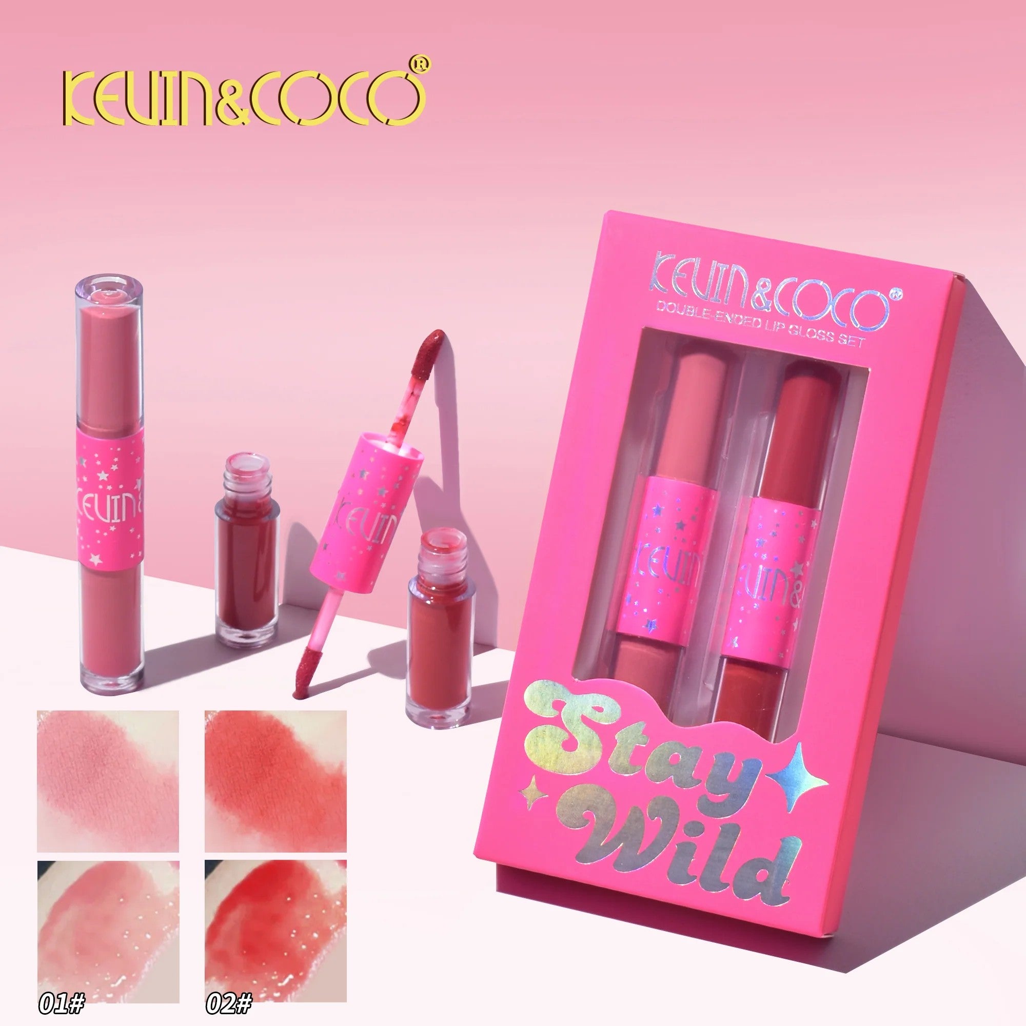 Set of 12 Pieces - Set 2 Double Stay Wild glosses - Kevin & coco