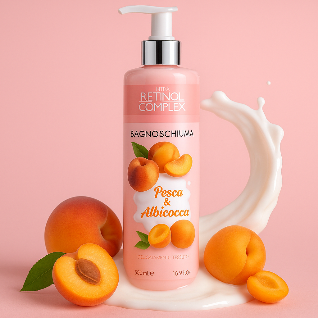 Retinol Complex peach apricot latte shower gel