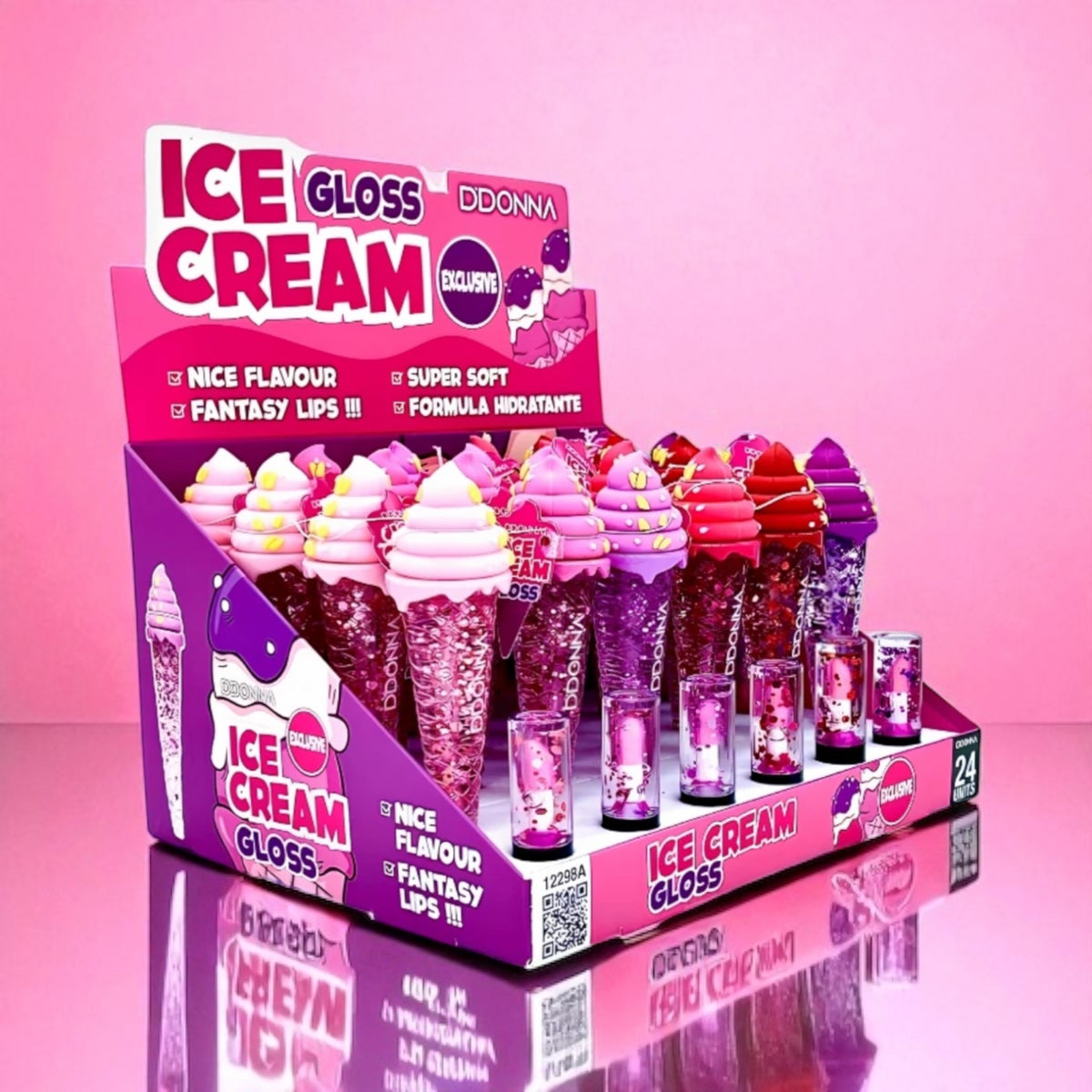 Lot de 24 Pièces - Gloss Ice Cream Pailleté 12298A - D'Donna