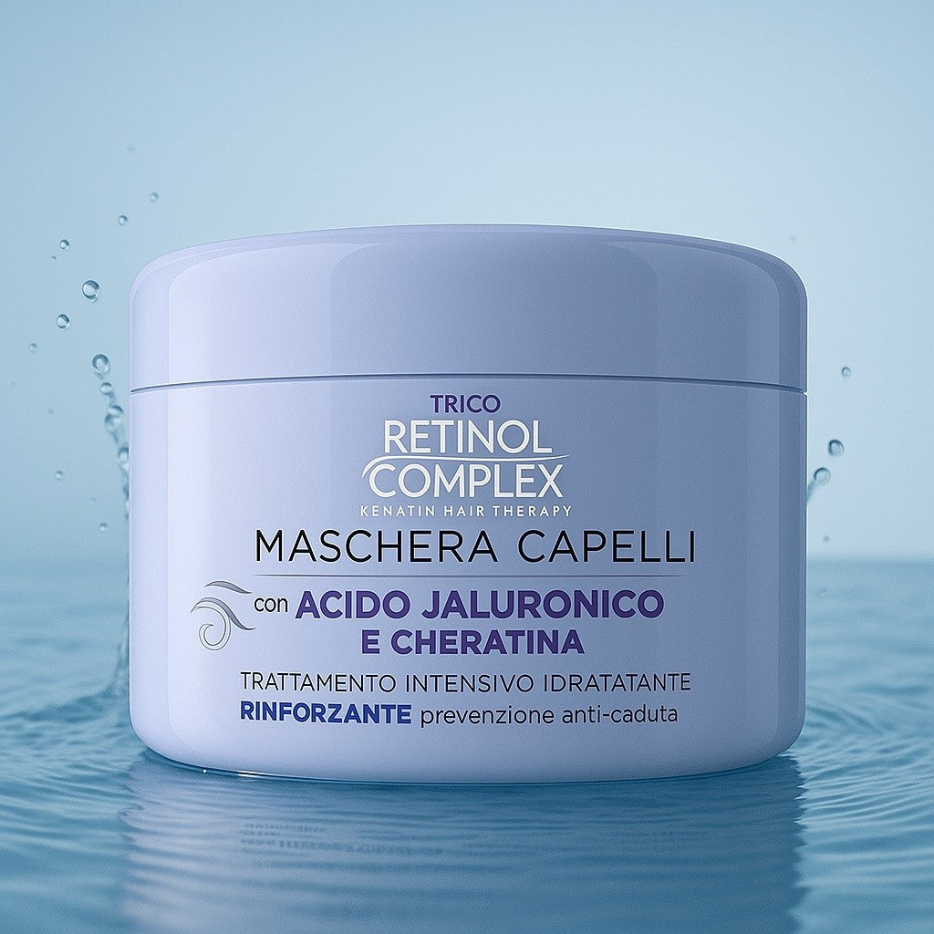 Set of 4 - Hyaluronic acid and keratin hair mask - Retinol complex