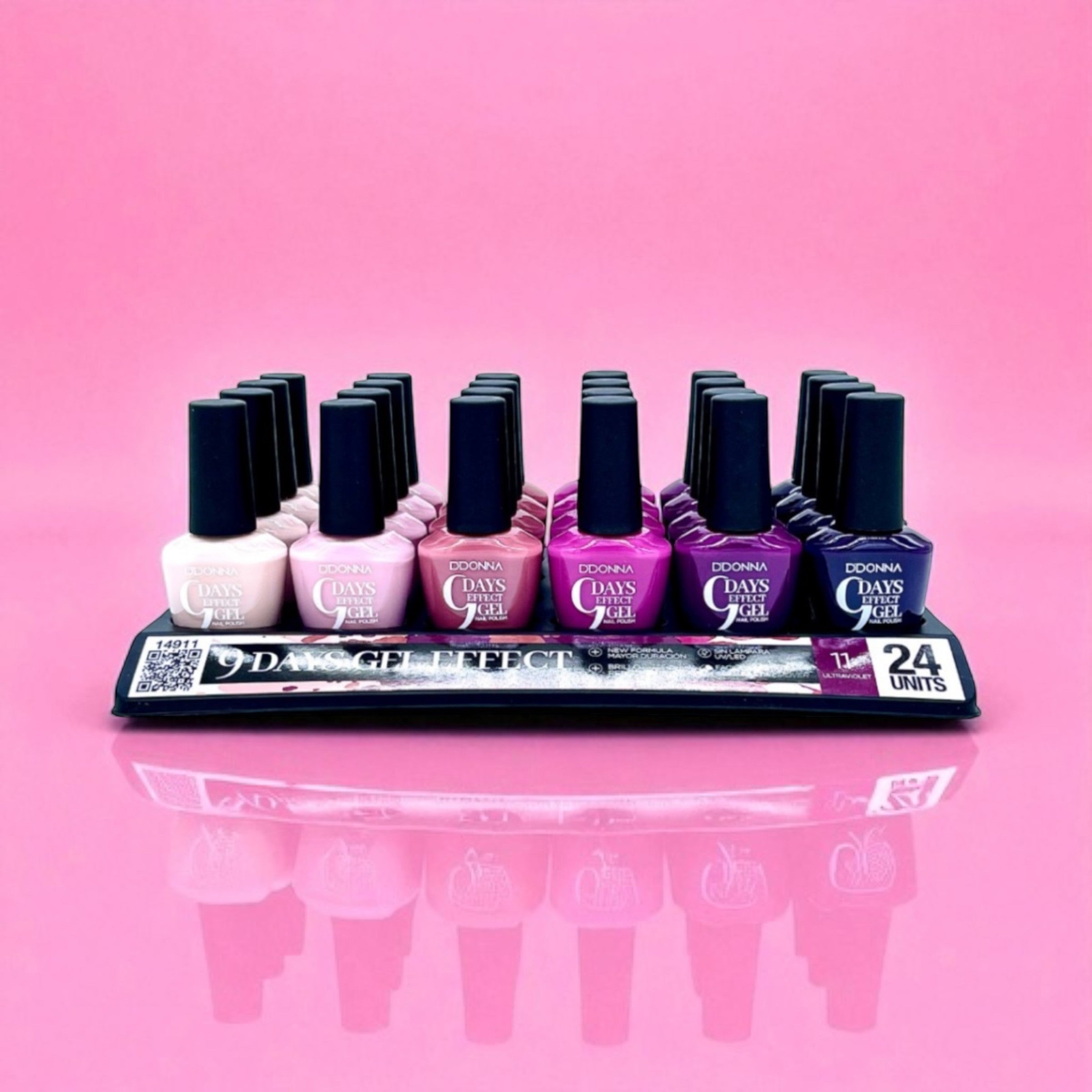 Lot de 24 - Vernis effet gel 9 jours ultra violet 15ML - 14911 - D'donna