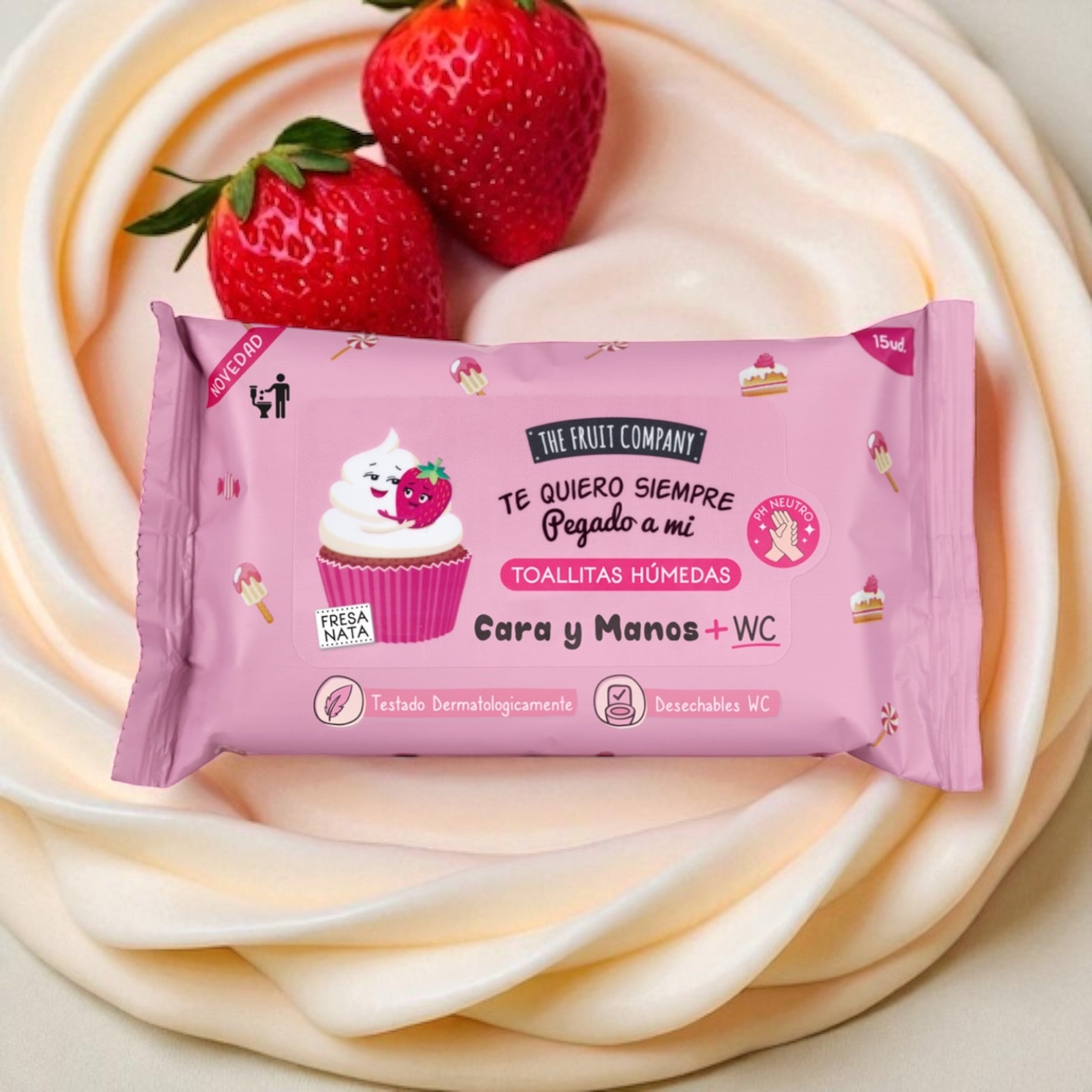 Lot de 12 - Lingettes multi-Usage parfum fraise chantilly - The fruit company