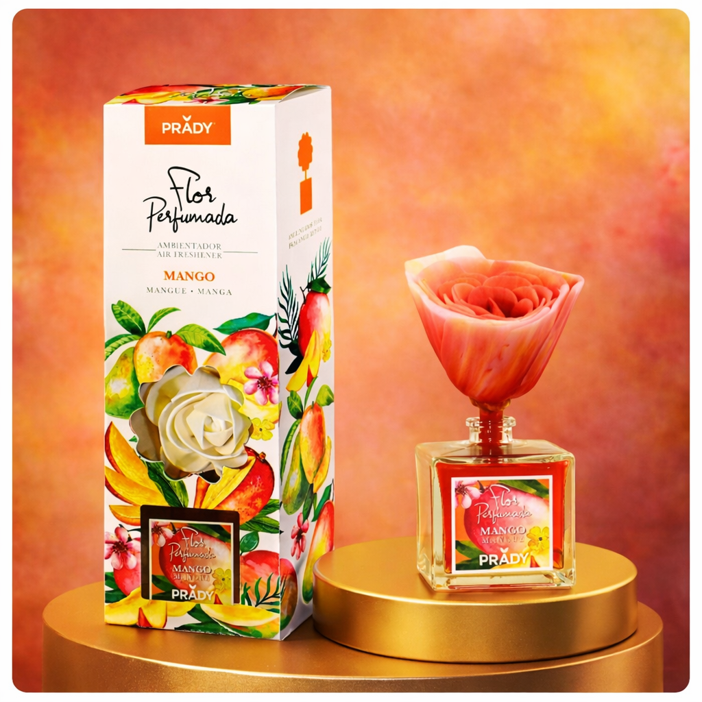 Lot de 6 Pièces - Fleur Mikado Diffuseur de Parfum Sorbet Mangue 90ML - Prady