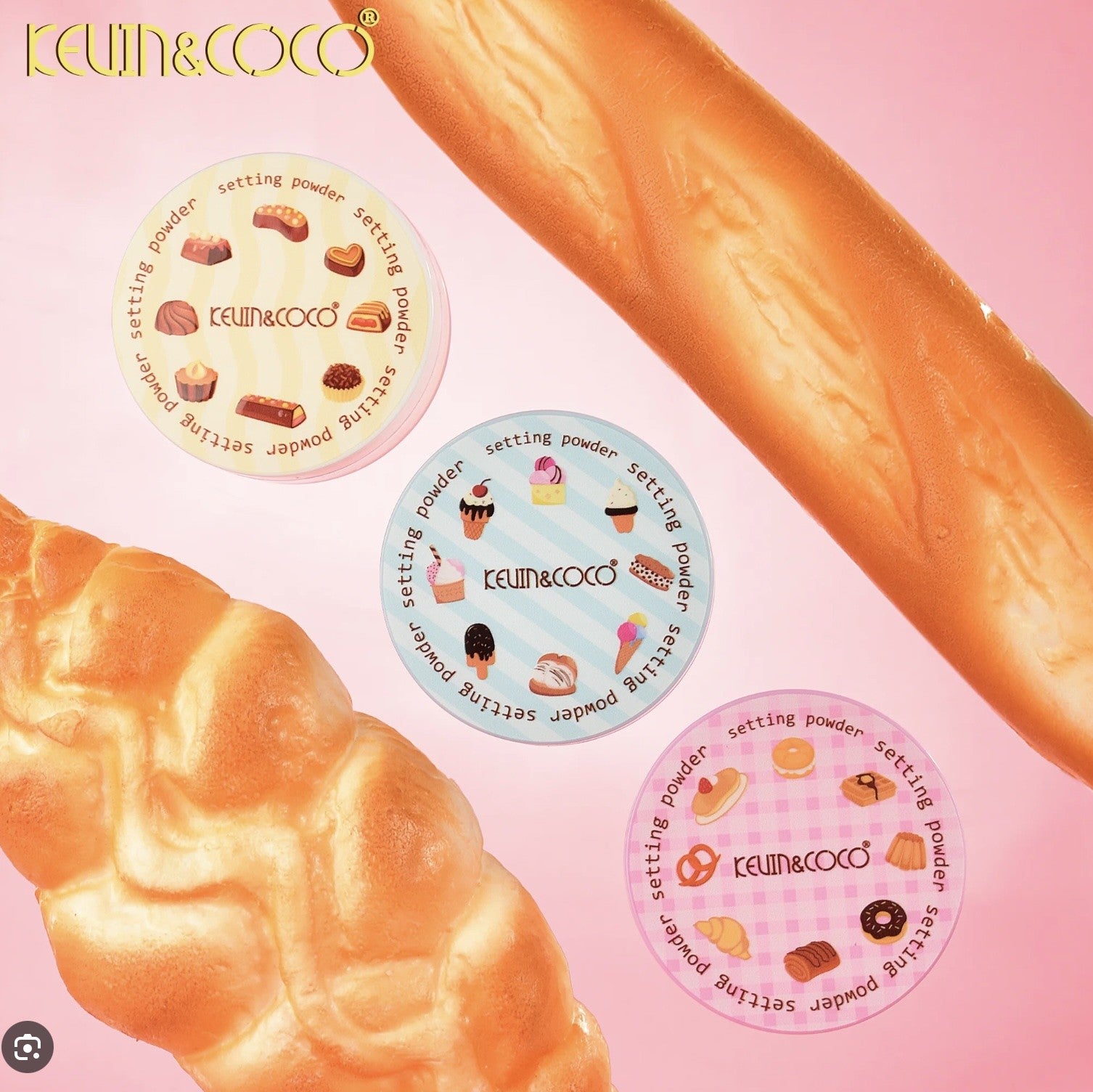 Lot de 12 poudre libre gourmande (1,75 la pièce) - Kevin & coco ref KC247578