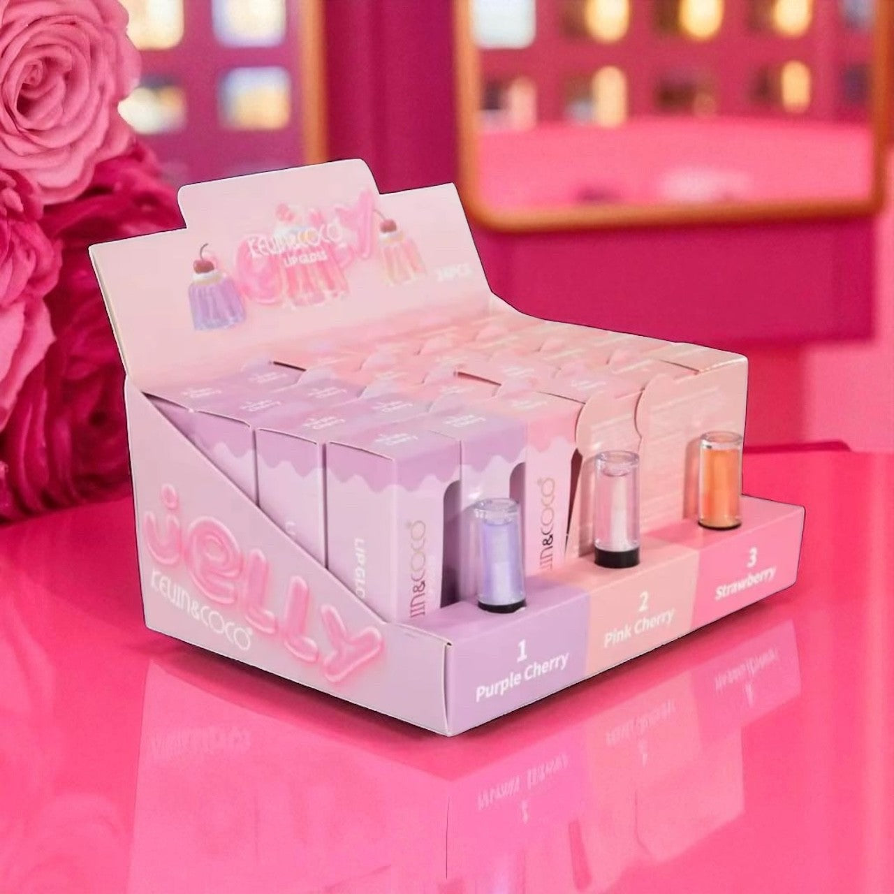 Set of 24 jelly gloss fruity KC247370 - Kevin & coco