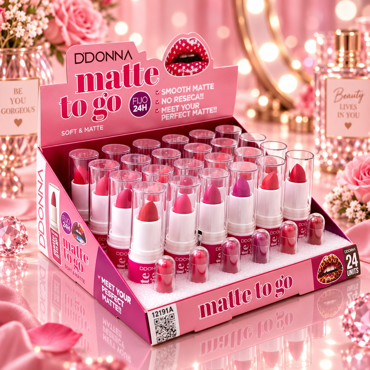 Lot de 24 Pieces - Rouge à Lèvres Matte To Go - D'Donna
