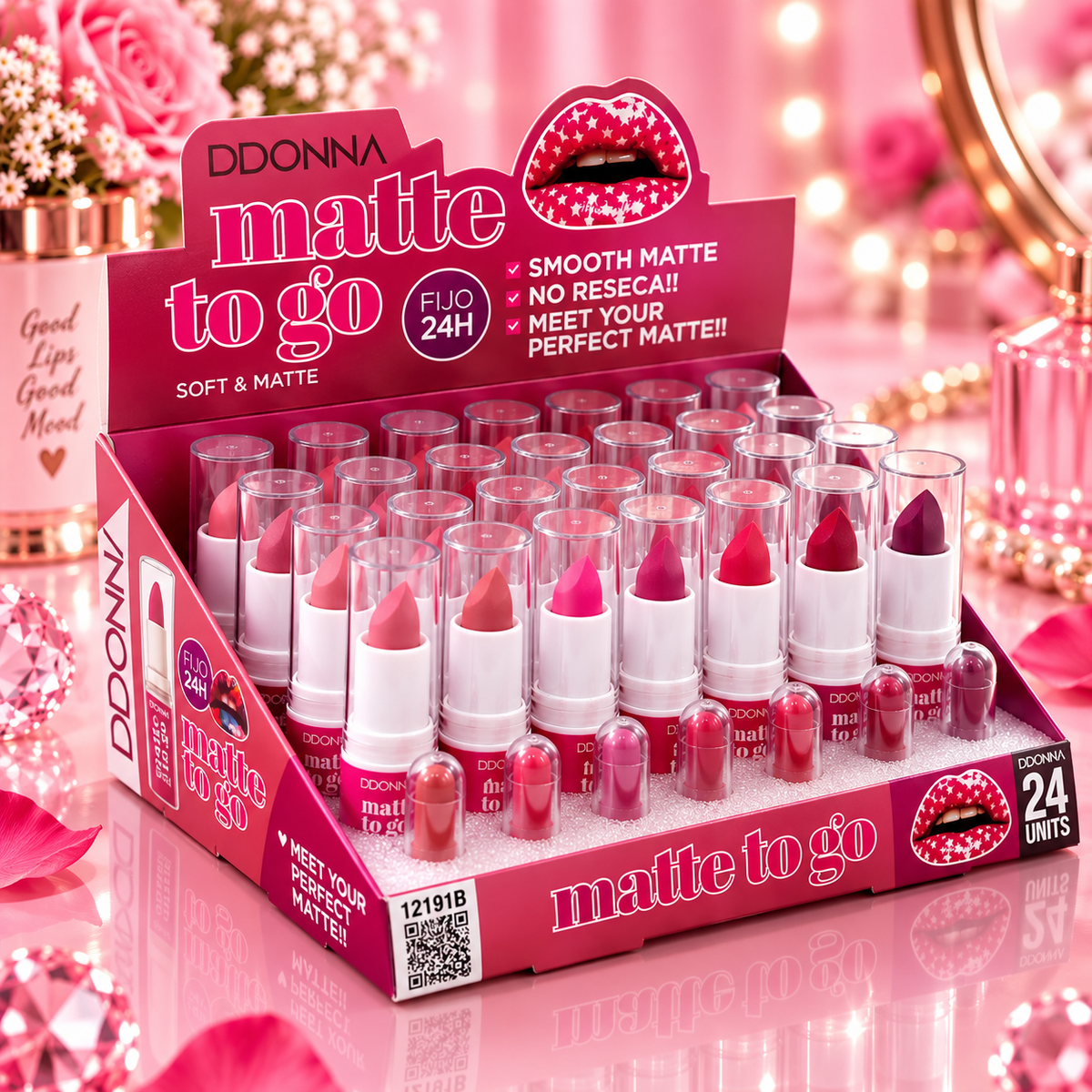 Lot de 24 Pièces - Rouge à Lèvres Matte To Go - D'Donna