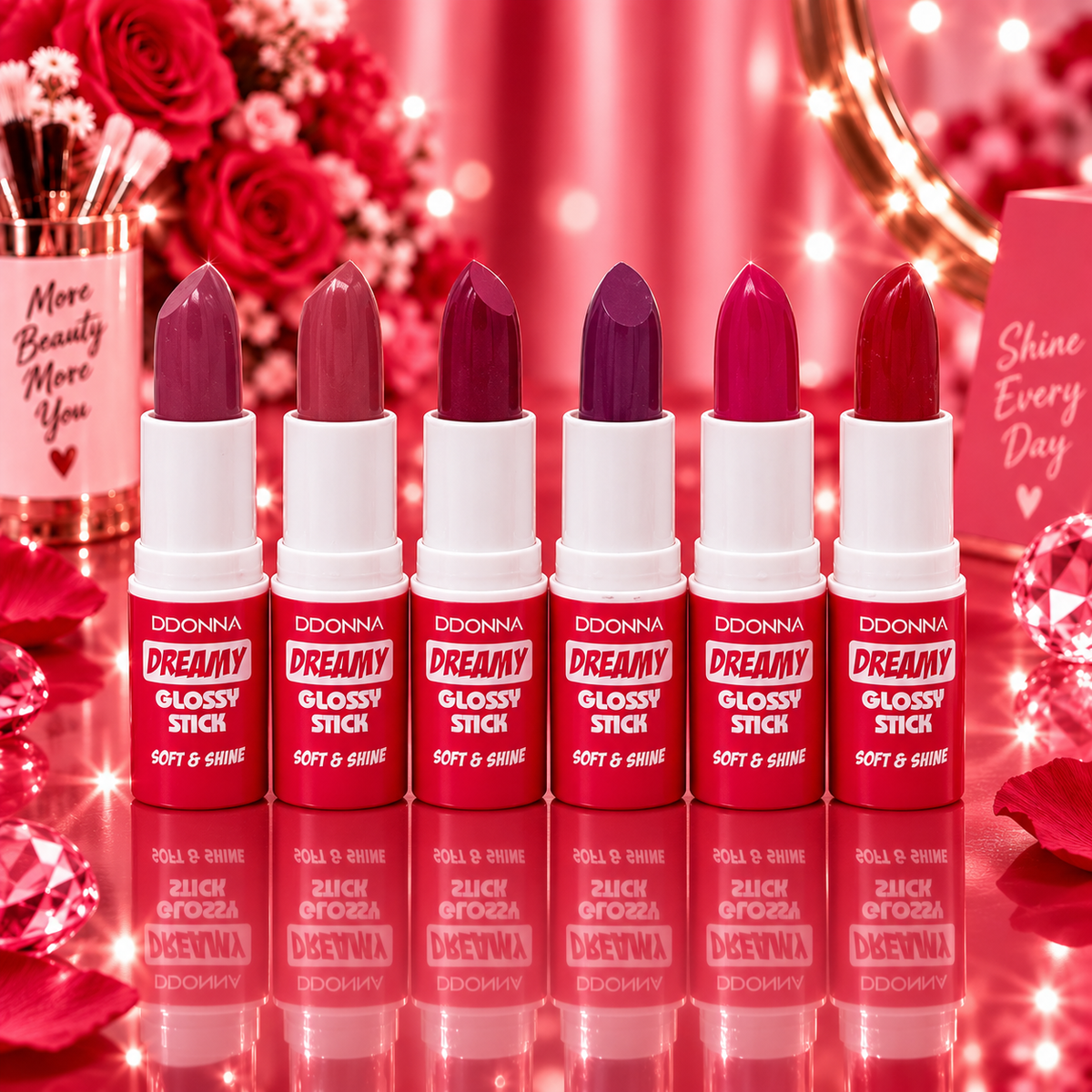 Lot de 24 pièces - Rouge à Lèvres Dreamy Glossy Stick - D'Donna