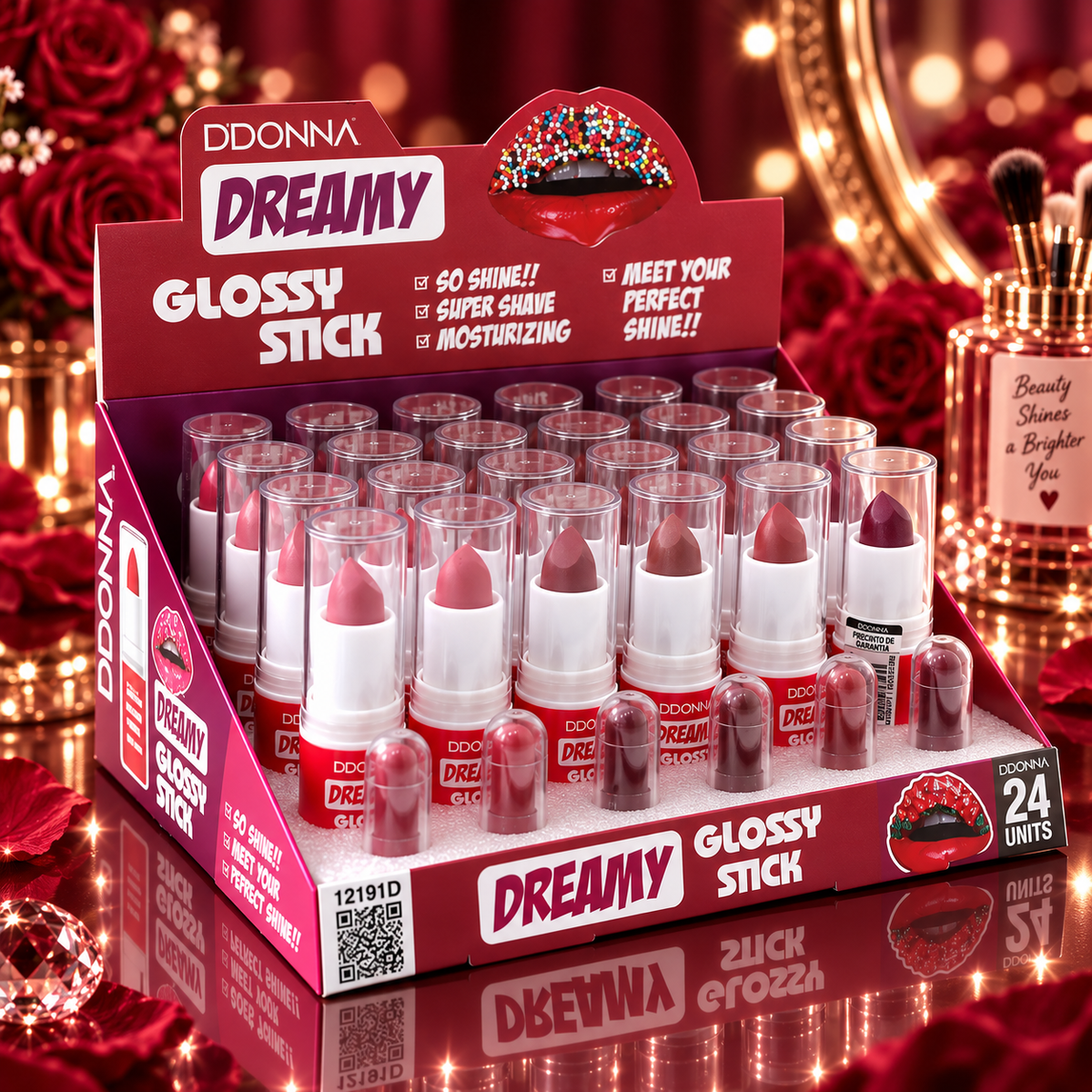 Lot de 24 Pièces - Rouge à lèvres Dreamy Gloss Stick - D'donna