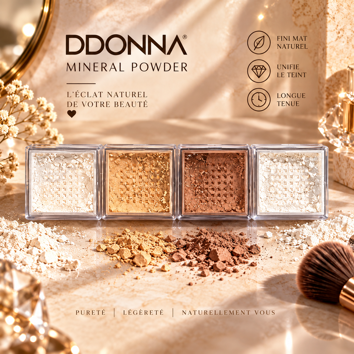 Lot de 16 Pièces - Poudre Libre Minéral - 13222- D'donna