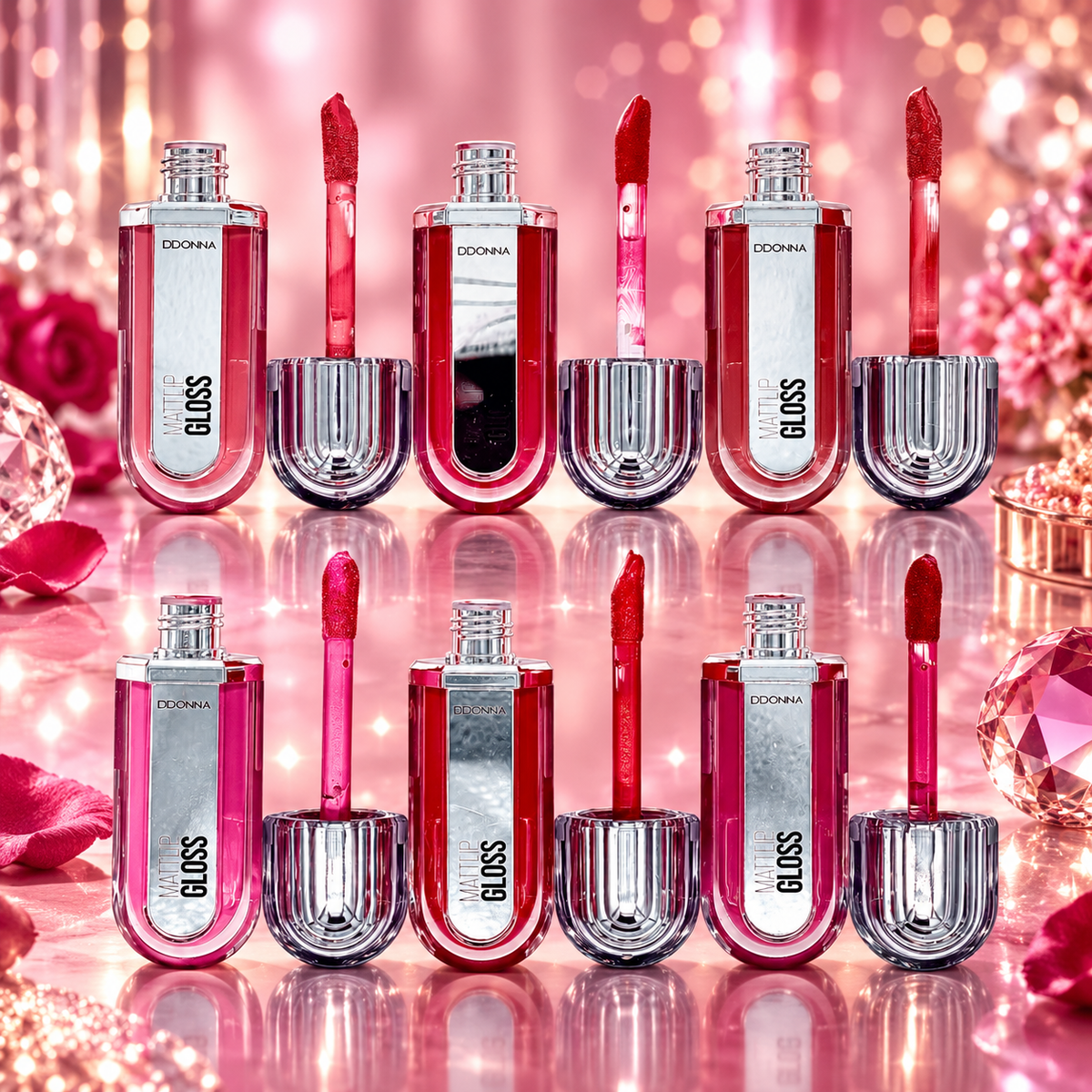 Lot de 24 Pièces - Gloss Glaze Lipshine D’Donna – Gloss Hydratant Effet Miroir & Volume – D'Donna