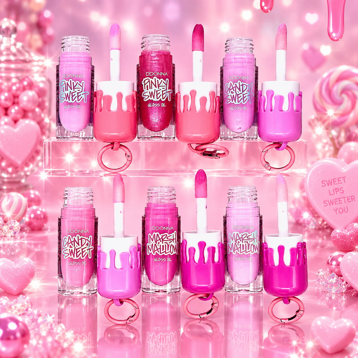 Lot de 24 Pièces - Gloss Oil Sweet Oil D’Donna – Yummy Lips – D'Donna