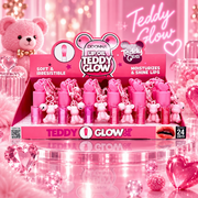 Lot de 24 Pièces - Gloss Oil Teddy Glow D’Donna – Gloss Hydratant avec Porte-Clés Ourson – D'Donna