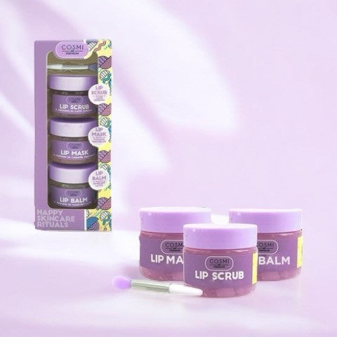 Lot de 6 set skincare pour les lèvres 4 pièces café - Cosmi premium