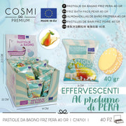 Pack of 40 - Pear-scented effervescent bath tablets - Cosmi Milano
