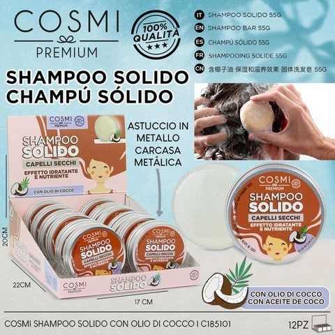Pack of 12 - Coconut solid shampoo - Cosmi Milano