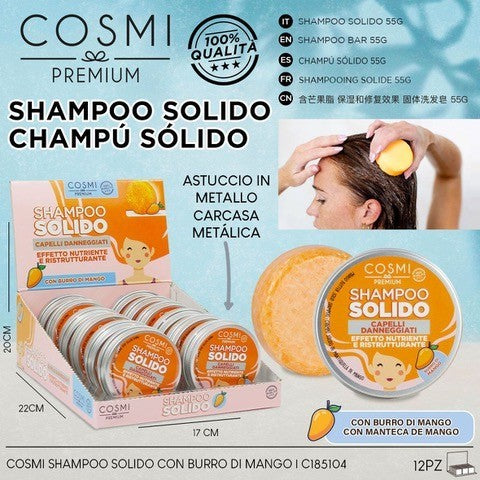 Pack of 12 - Mango Butter Solid Shampoo - Cosmi Milano