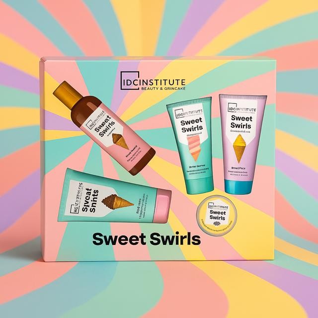 Set of 2 XL bath sets, Yummy Sweet Swirls, 5 pieces, IDC Institute 42159