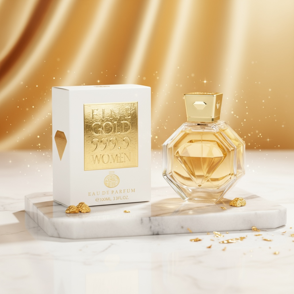 Lot de 6 Pièces - Eau de Parfum Fine Gold Pour Femme 100ml - Real Time